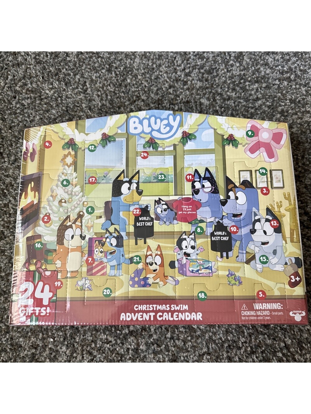 Bluey's Christmas Swim Advent Calendar 24 Days of Surprises Countdown Gifts, New